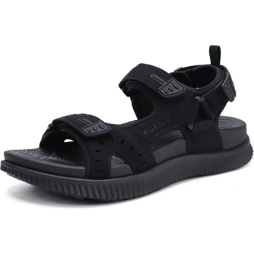 Casual Hiking Sandals Men's Black Athletic Sports Walking Fisherman Shoes